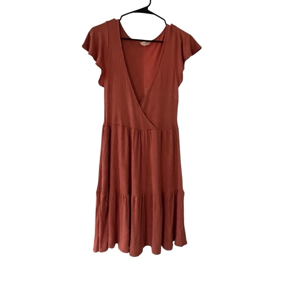 See You Monday Ribbed Deep V Flowy Dress